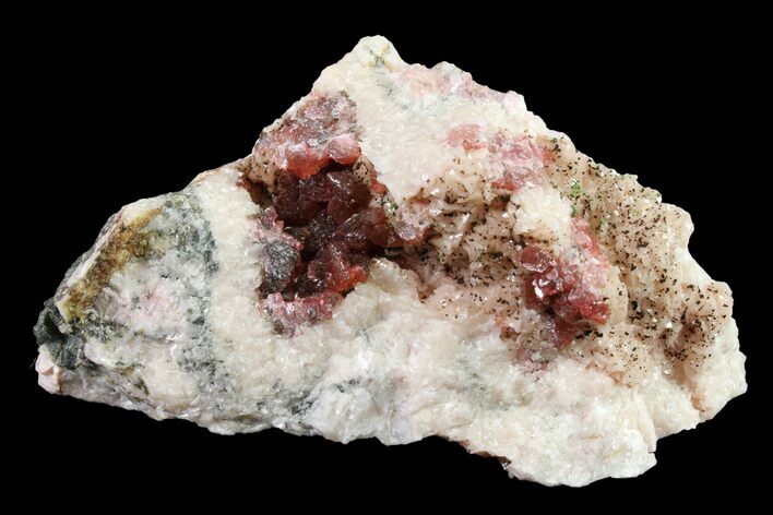 Roselite, Calcite, and Cobaltaustinite on Dolomite - Morocco #159421